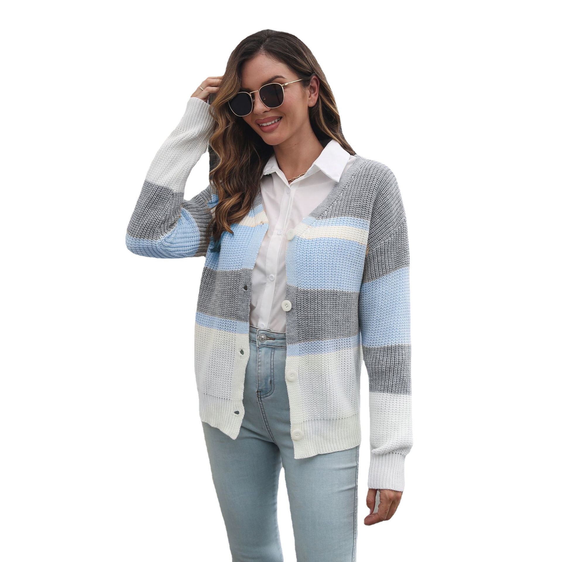 Jelna Striped Cardigan