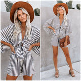 Striped One-Piece Shorts