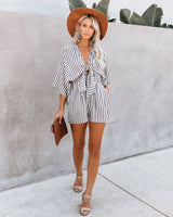 Striped One-Piece Shorts