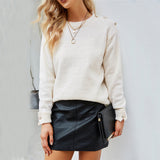 Laching Shoulder-Button Sweater